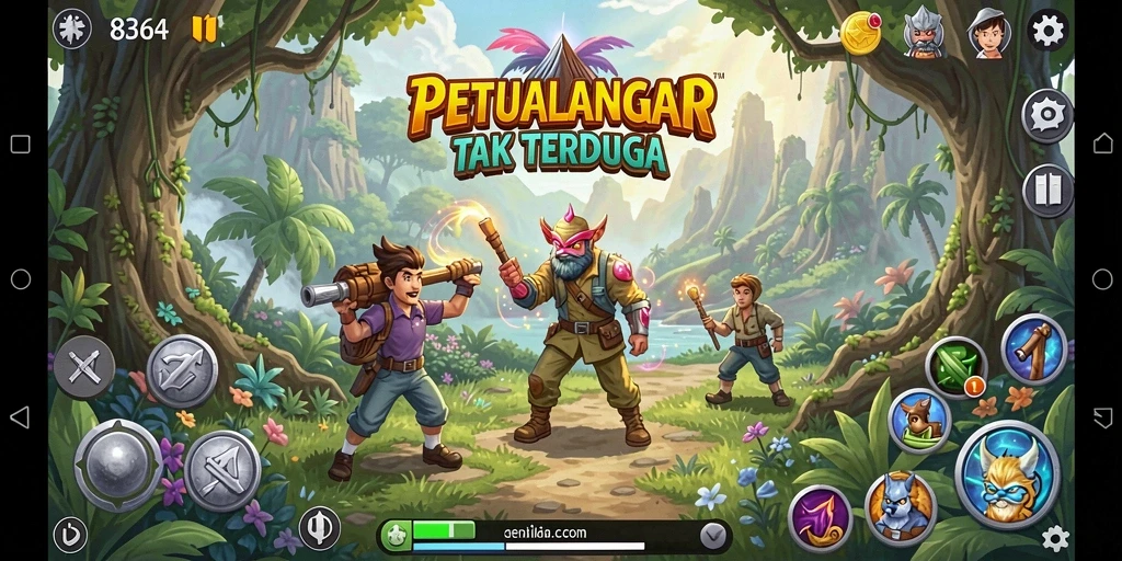 Tampilan gameplay menakjubkan dan penuh aksi di 8364.