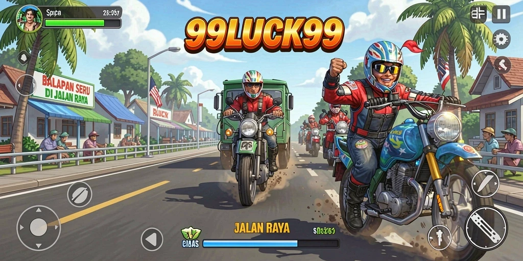 Tampilan menakjubkan dari gameplay Racing dalam 99LUCK99.
