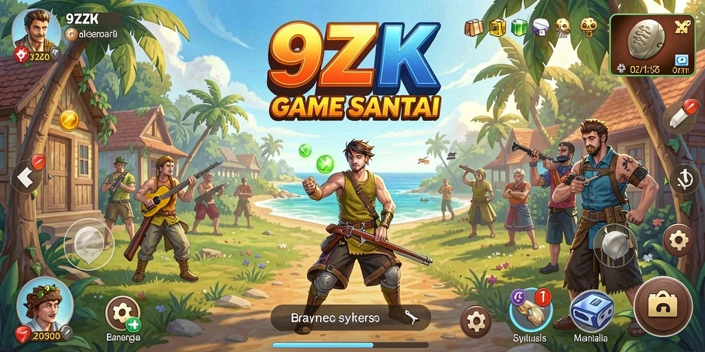 Screenshot gameplay 9ZK menampilkan suasana santai dan menantang.