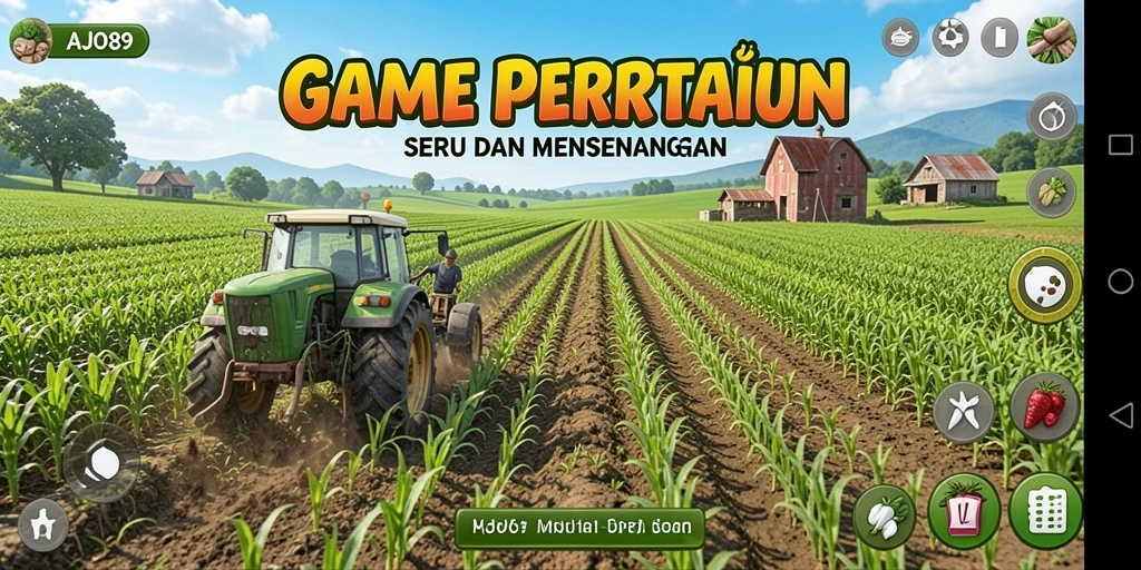 Gameplay AJO89 yang seru dalam mengelola pertanian.