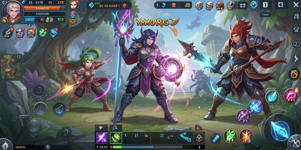 Tangkapan layar ASIA918 menampilkan aksi seru dalam pertempuran MMORPG.