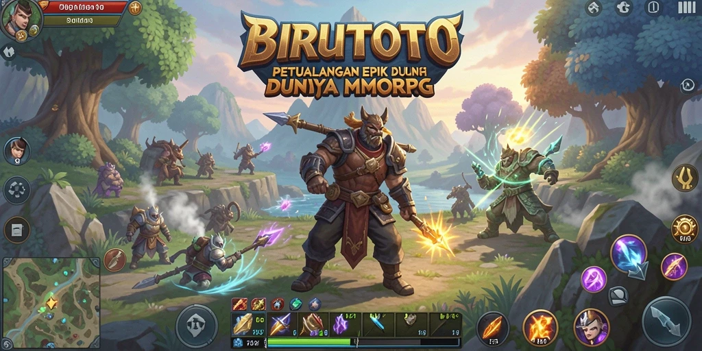 Screenshot gameplay BIRUTOTO yang menampilkan aksi seru dalam pertarungan MMORPG.