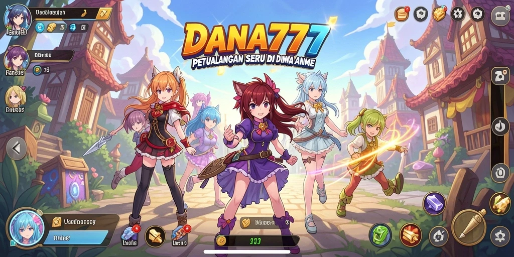 Tampilan gameplay seru dari DANA777 dengan karakter anime ikonik.