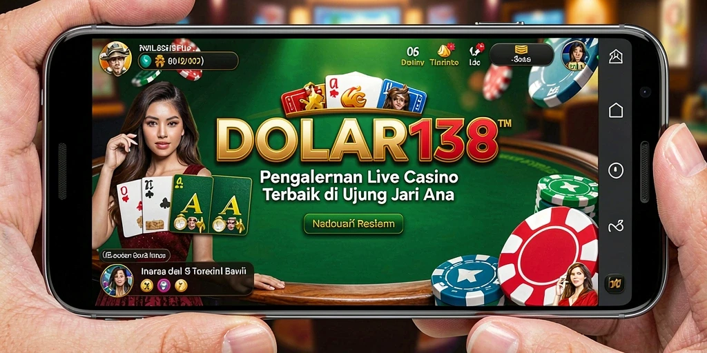Gameplay DOLAR138 menampilkan dealer cantik dan suasana bermain yang nyata.