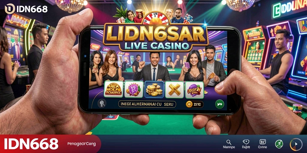 Tampilan gameplay mendebarkan dari IDN668 dalam Live Casino.
