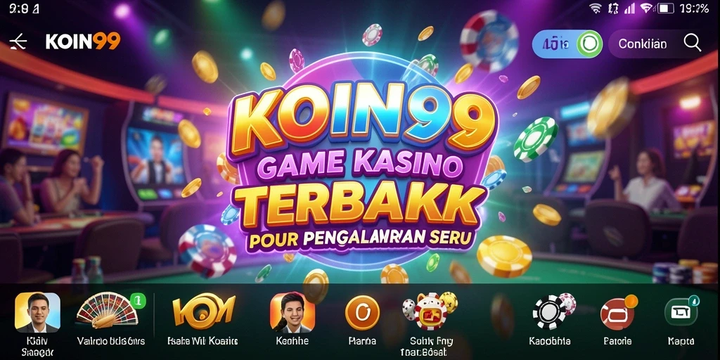 Screenshot gameplay KOIN99 menampilkan suasana kasino yang mendebarkan.