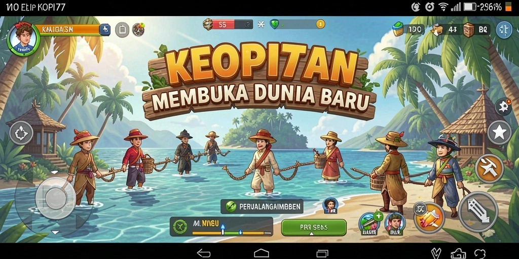 Tangkapan layar gameplay KOPI77 yang menunjukkan eksplorasi dunia terbuka.