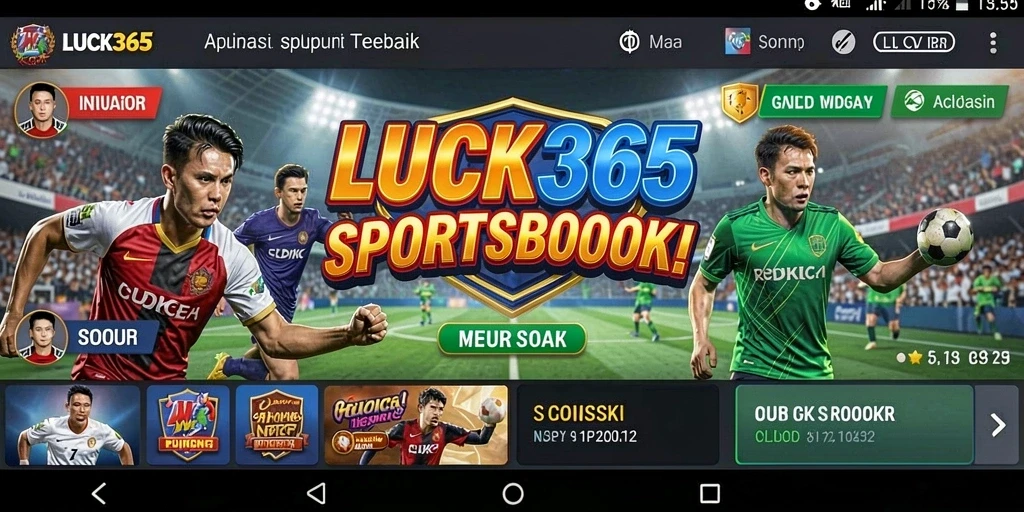 Tampilan utama LUCK365 dengan berbagai pilihan taruhan olahraga.
