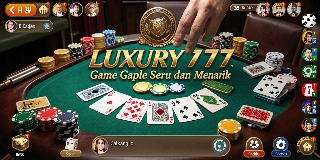 Tangkapan layar dari gameplay LUXURY777 yang menampilkan suasana Gaple yang seru.