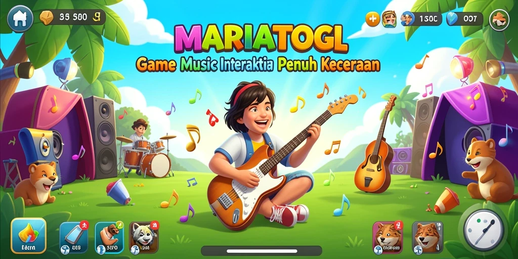 Screenshot gameplay MARIATOGL menampilkan keseruan bermain musik.
