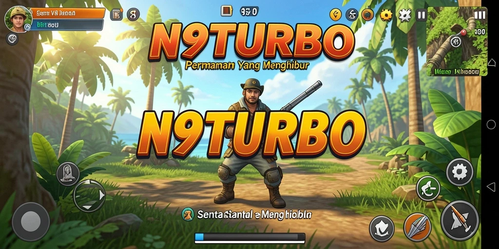 Tangkapan layar N9TURBO menampilkan permainan yang menyenangkan dan penuh warna.