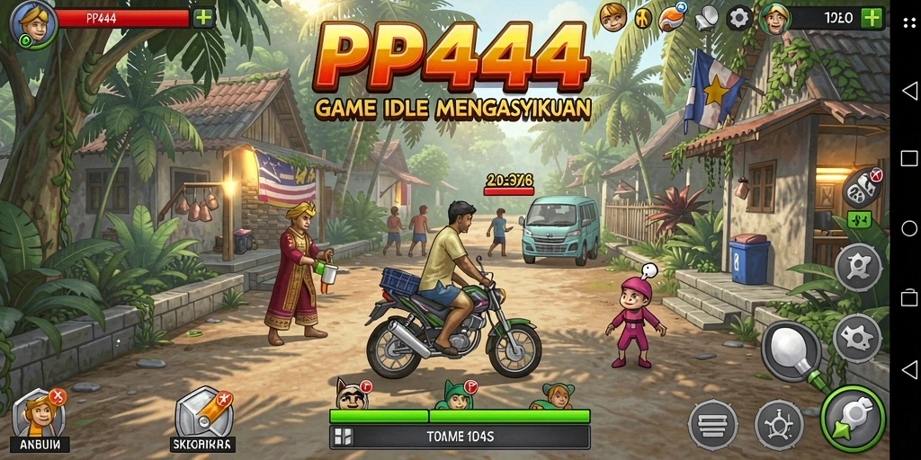 Tampilan gameplay PP444 yang menawan dan santai.