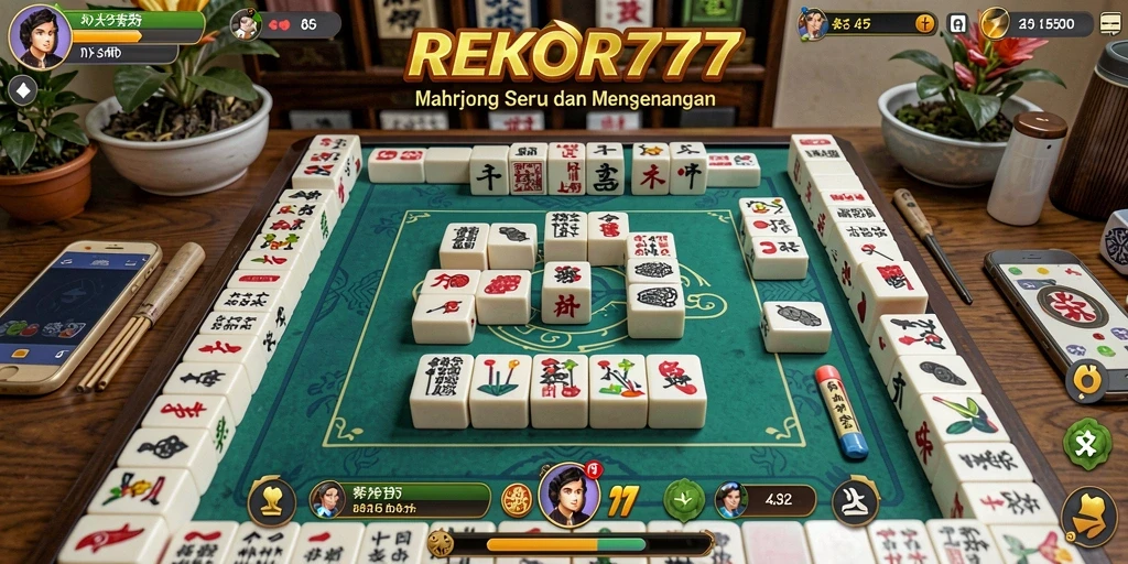 Tampilan gameplay Mahjong yang seru di REKOR777.