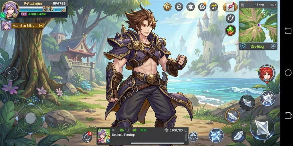 Tangkapan layar gameplay RP6789 menampilkan pertarungan karakter anime yang epik.