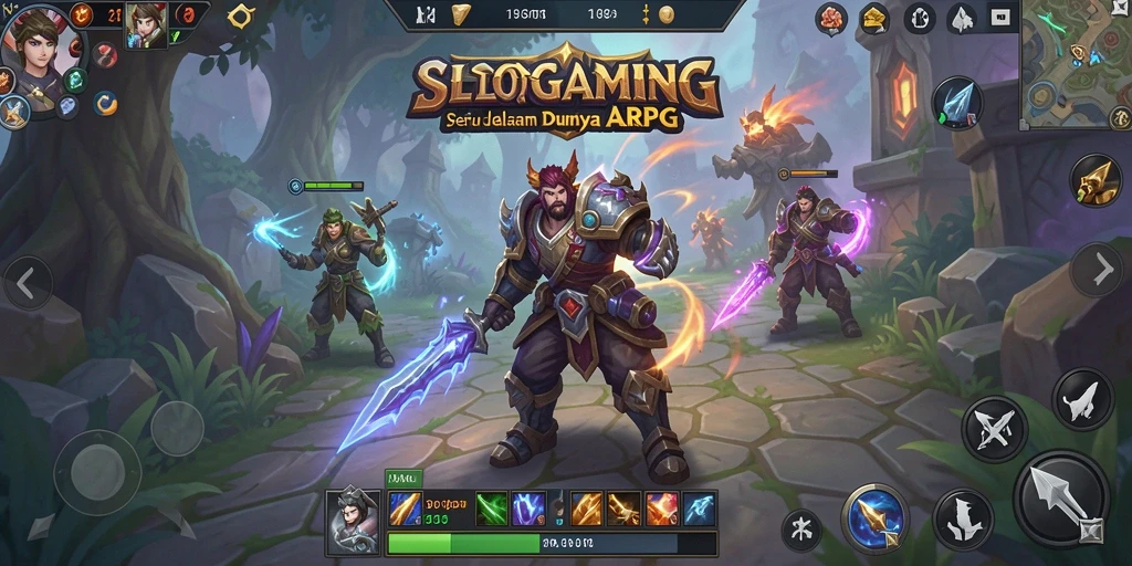 Tampilan epik dari karakter dalam game ARPG.