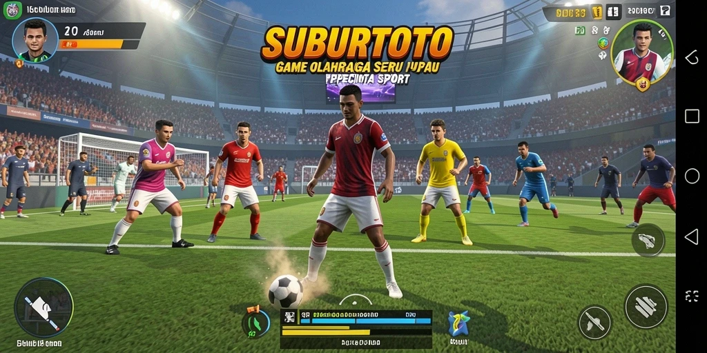 Tampilan utama gameplay SUBURTOTO yang penuh aksi olahraga.