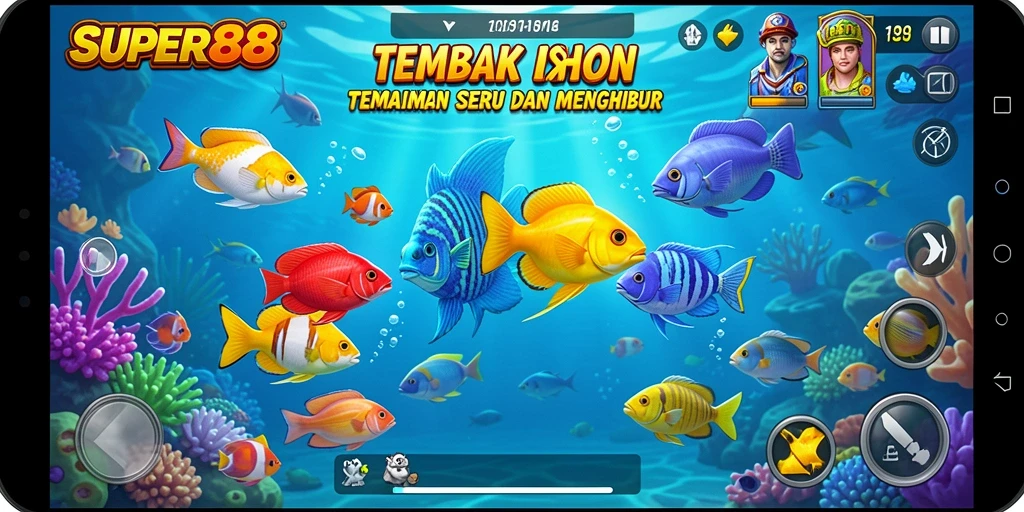 Tangkapan layar SUPER88 menampilkan aksi seru permainan Tembak Ikan.