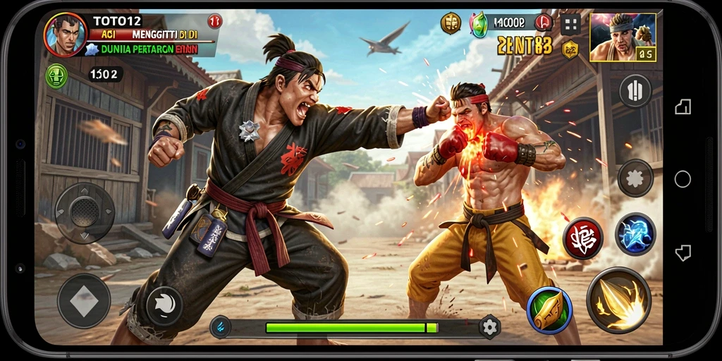 Screenshot utama <strong>TOTO12</strong> menampilkan aksi mendebarkan dalam pertempuran.