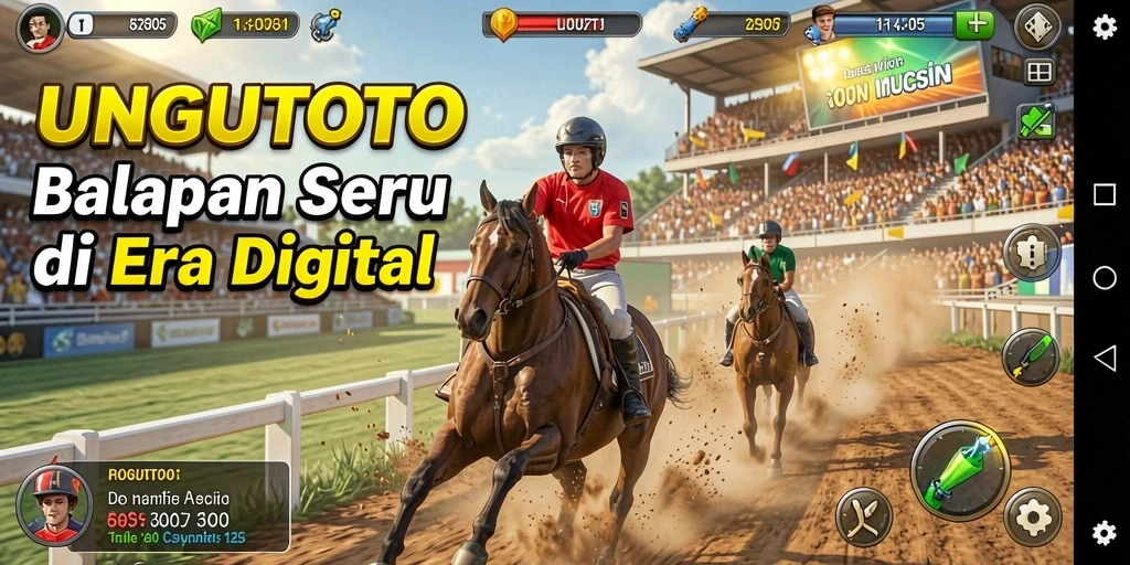 Screenshot gameplay UNGUTOTO menampilkan aksi balapan mendebarkan.