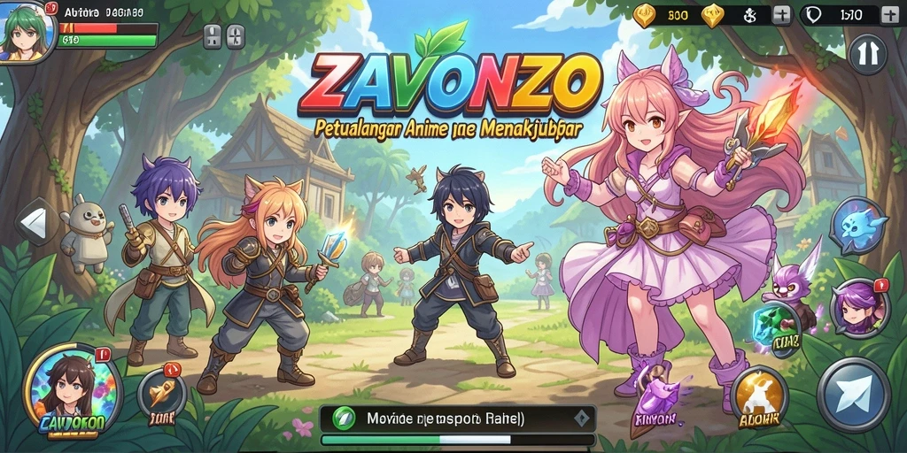 Screenshot ZAVONZO menampilkan aksi seru dan karakter Anime yang menawan.